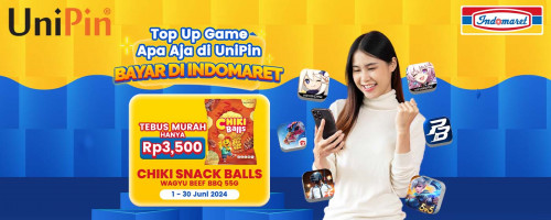 Top Up Game di UniPin dan Bayar di Indomaret, Tebus Murah Chiki Snack Balls hanya Rp3,500